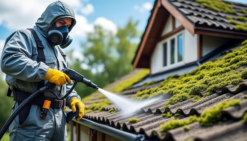 découvrez les méthodes sécurisées pour démousser une toiture amiantée, en respectant les normes de sécurité pour protéger votre santé et votre environnement.